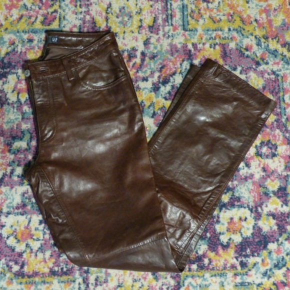 GAP brown leather pants Size 4 - Picture 8 of 8